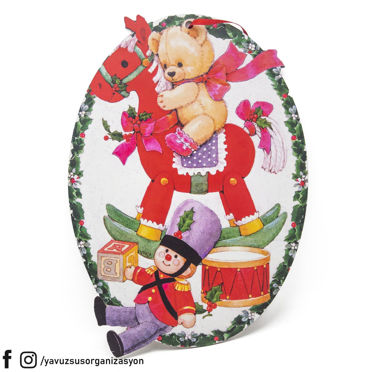 UV Baskılı Yılbaşı Oyuncak Temalı Kapı Süsü34x24cm