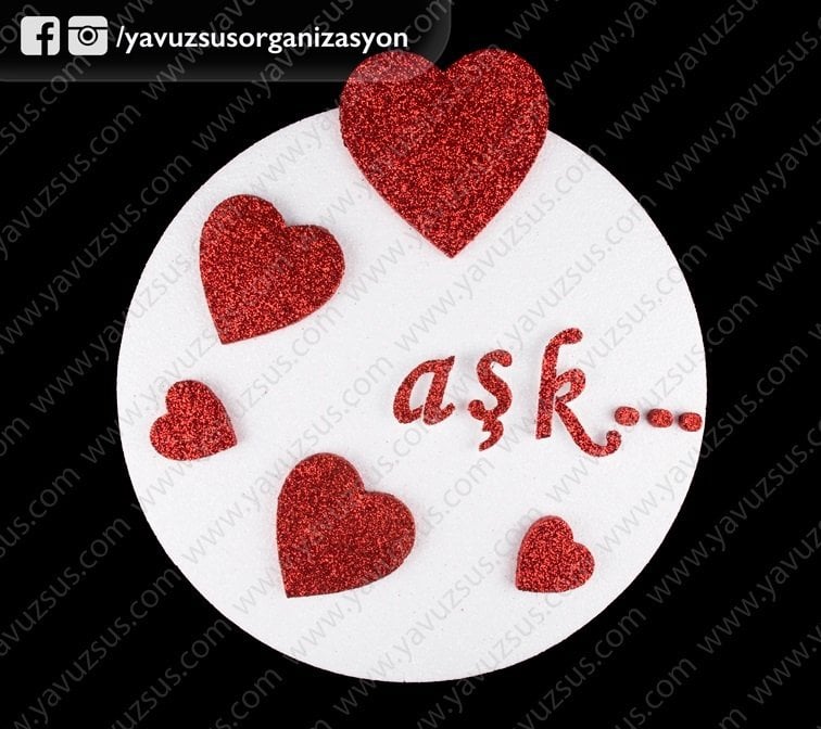 str.yuvarlak kalpli aşk kapı süsü(KLD)