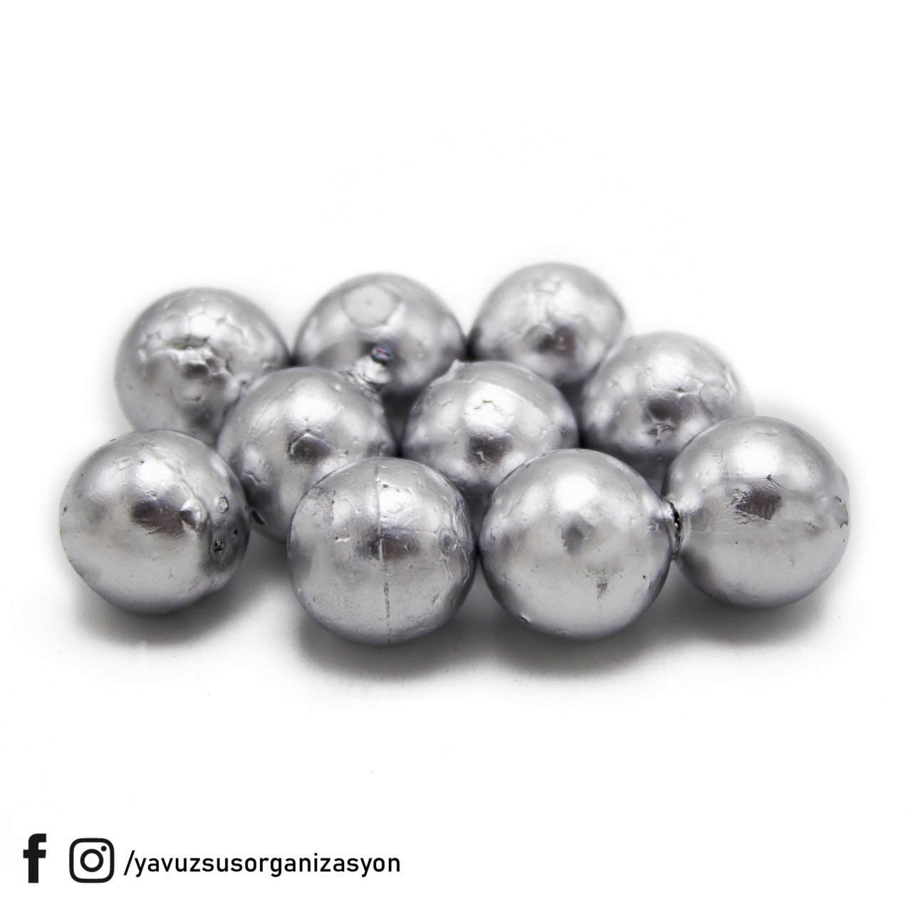 2 cm Altın Gümüş Strafor Top (10 Adet) GUMUS