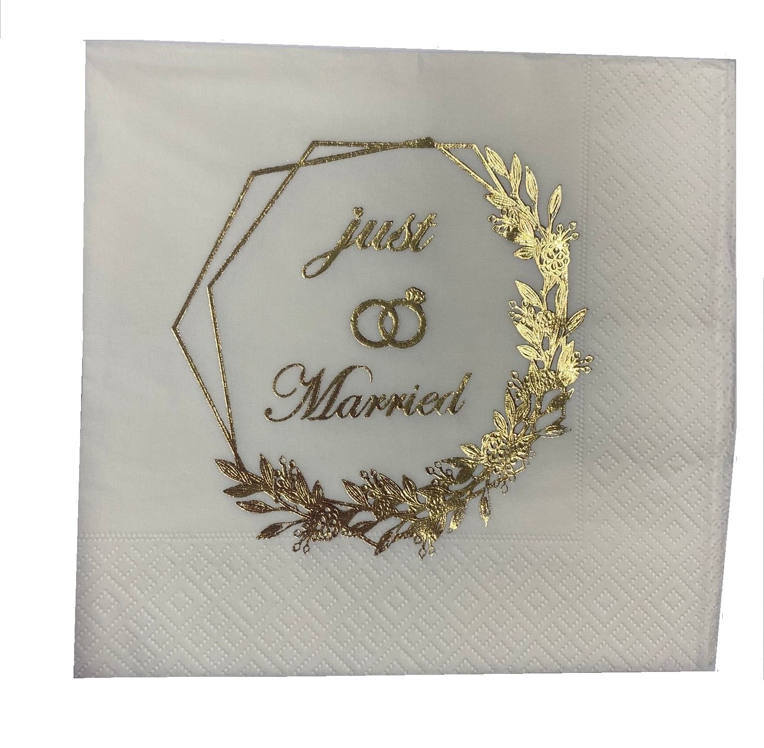 Yaldızlı Just Engaged Peçete(16 adet)