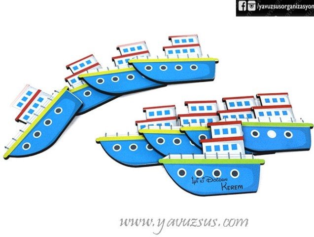 Uv Baskılı Ahşap Gemi(8*5,5cm)