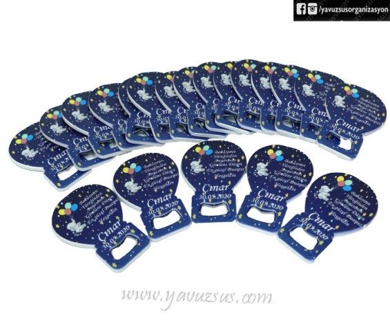 Uv Basklı Mıknatıslı Fil Balon Açacak(11.5*7.5cm)