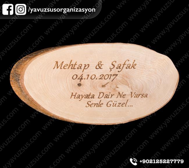 Oval ahşap tepsi ( yazılı )