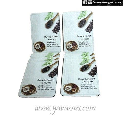 Uv Basklı Kahve Desenli Ahşap Süs(15*10cm)