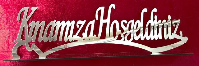 Kınamıza Hoşgeldiniz Pleksi&ahşap isimlik