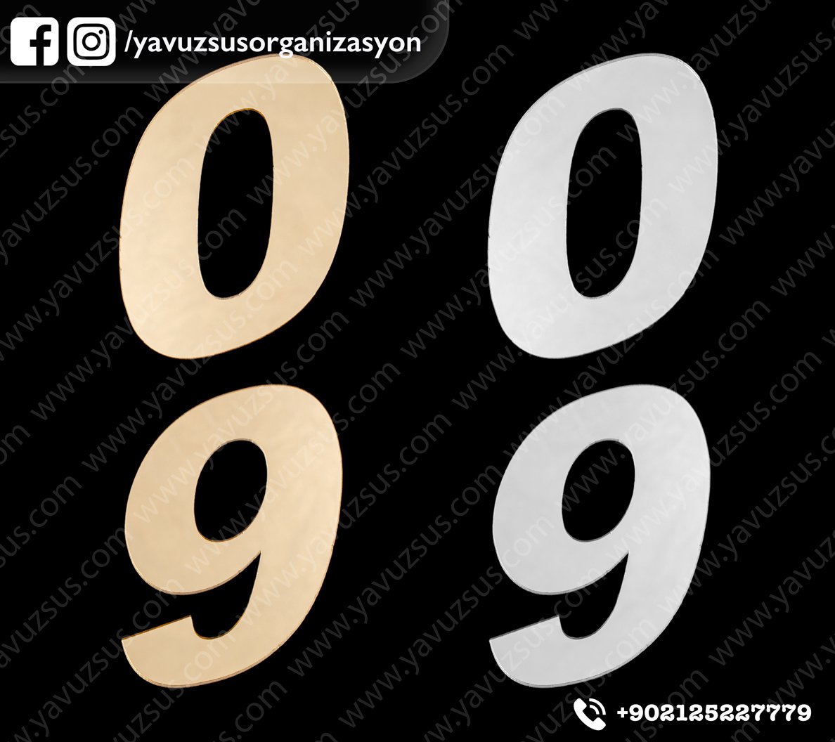 8cm aynalı rakam takım (10ad.)