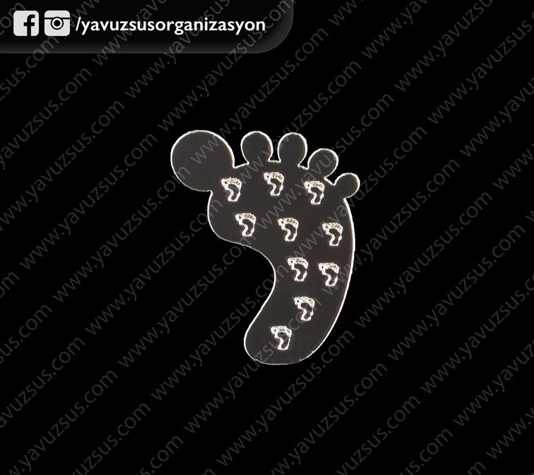 aynalı ayak izi sticker (25 ad)