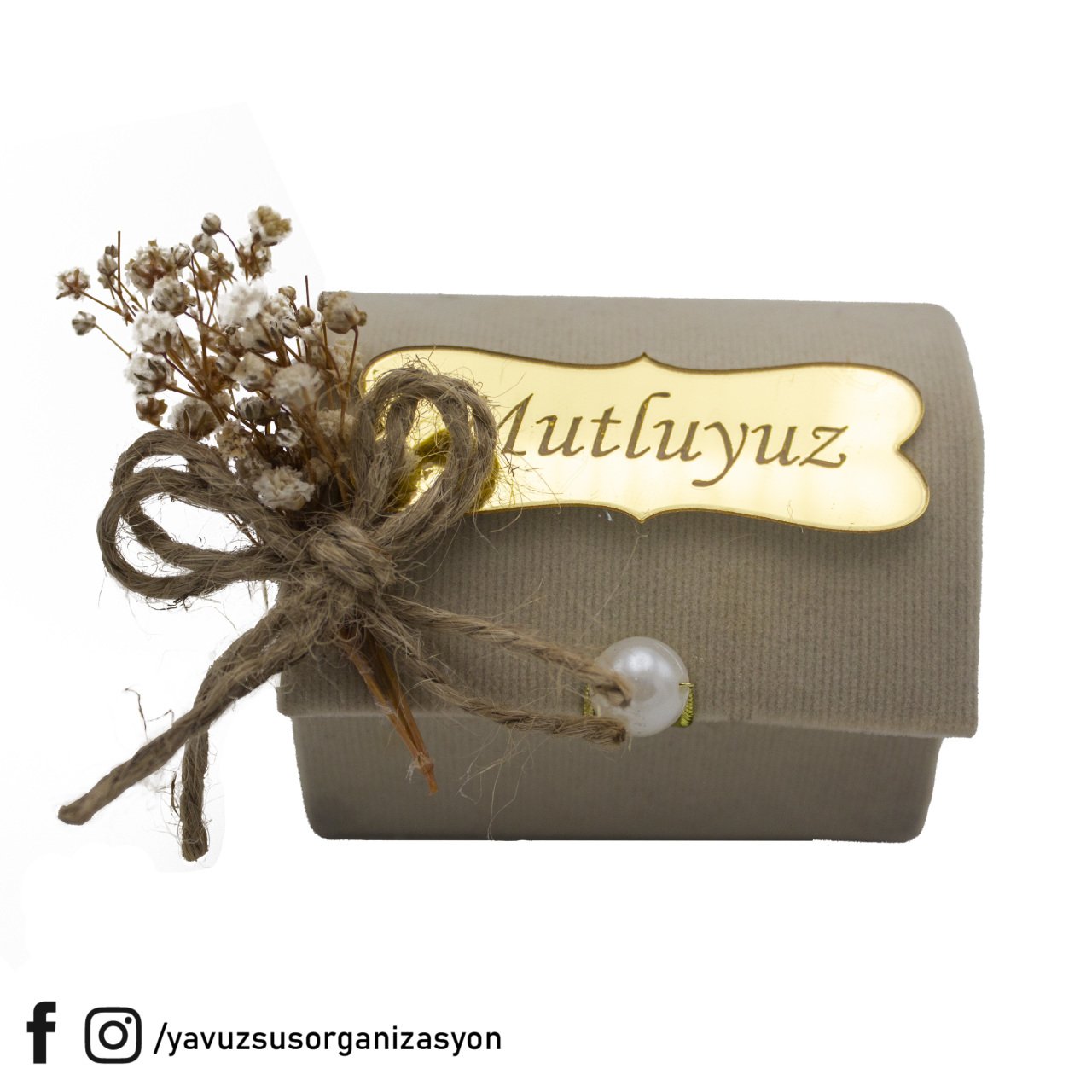 Sandık Şeklinde Hazır Nikah Süsü (20ad)(5x7x5,5cm)