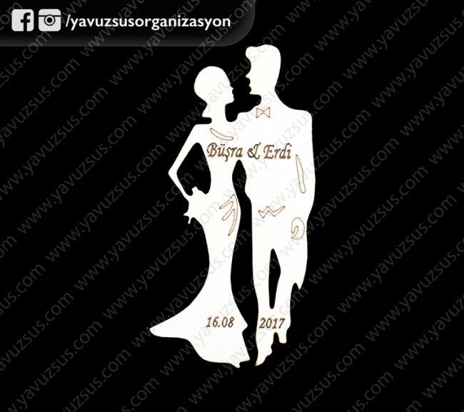 Ahşap ayakta gelin damat (5x10)