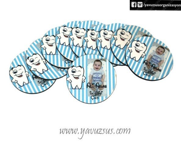 Uv Basklı Diş Figürlü Ahşap Süs(6cm)