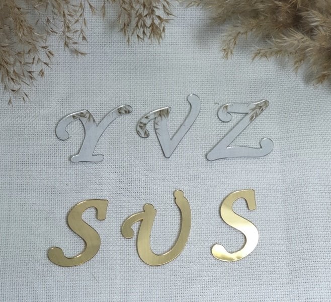 5 cm Aynalı Sticker Harf (10Adet)