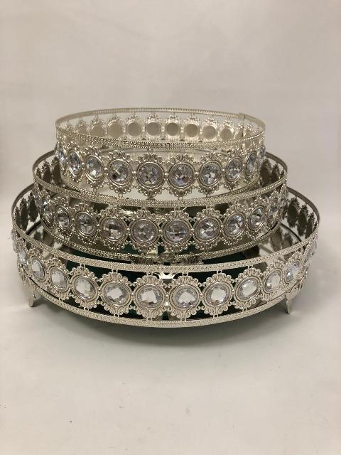 Taşlı İçten aynalı 30cm tepsi (KLD)