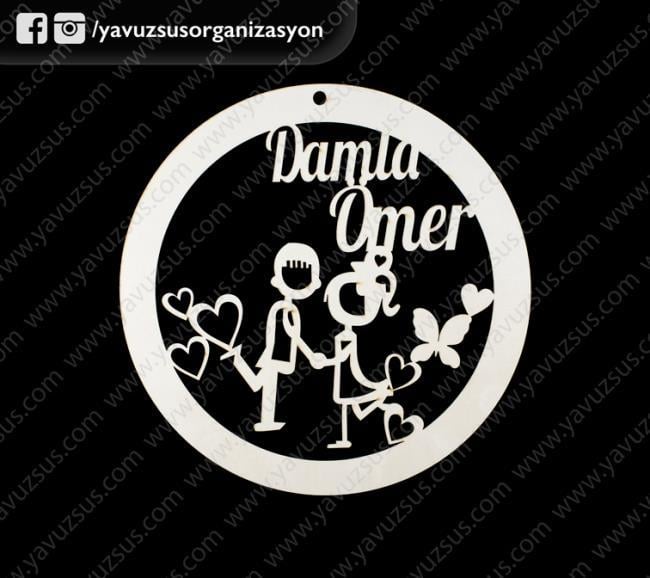 yuvarlak ahşap gel.dam.özel tasarım kapı süsü