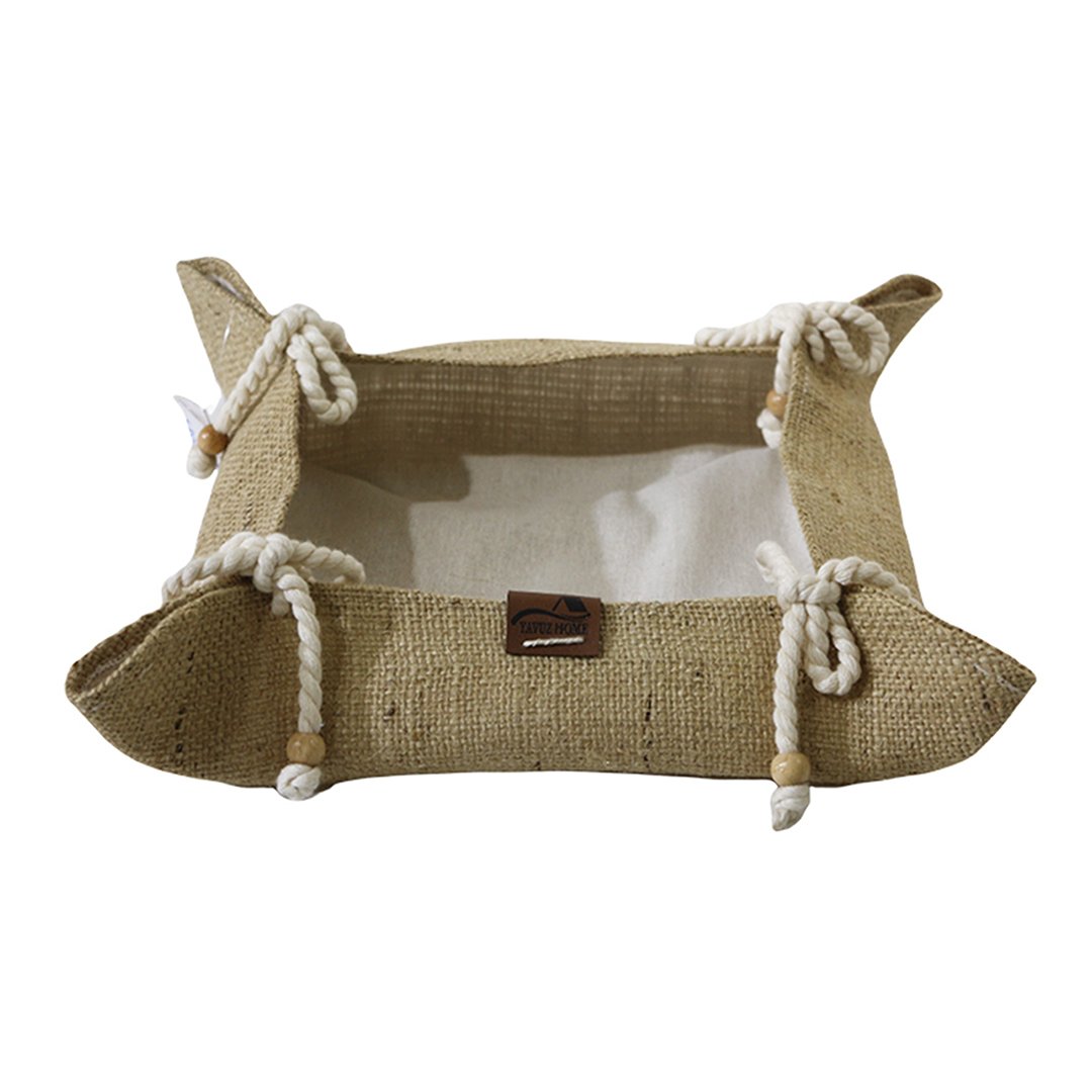 Kenarları Fiyonklu Jüt Ekmeklik(24*24cm)