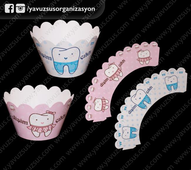 dişim çıktı cup cake süsü(12 ad)(KLD)