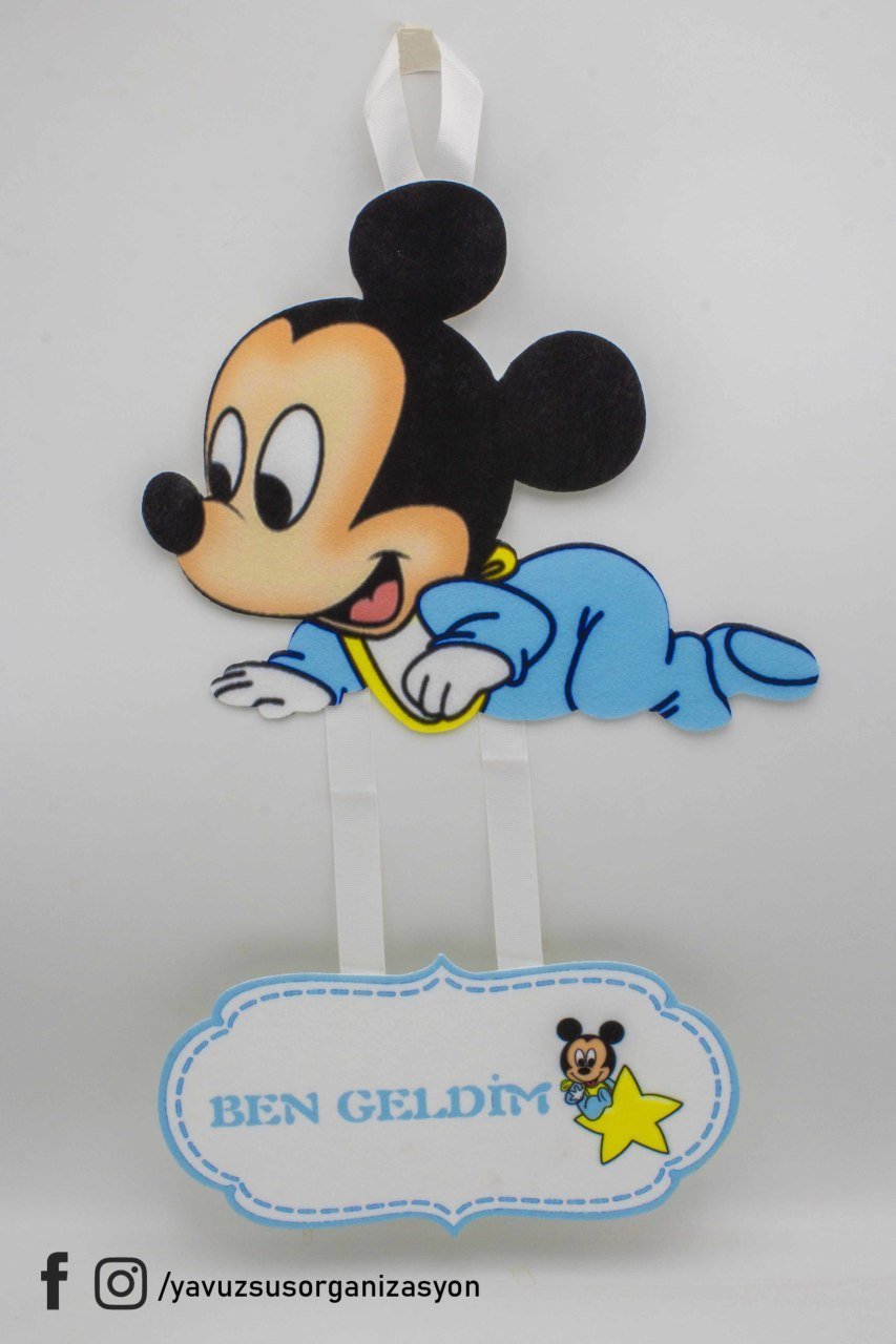 Mickey & Minnie Keçe Kapı Süsü (45x28cm)