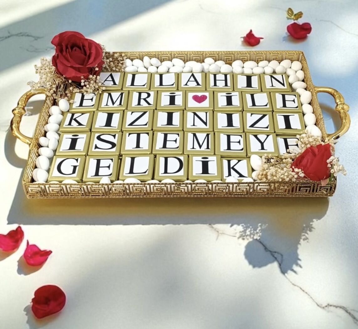 Kızınızı istemeye geldik büyük çikolata tepsisi