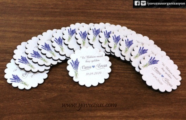 Uv Baskı Papatya Şeklinde Ahşap Süs(6 cm)