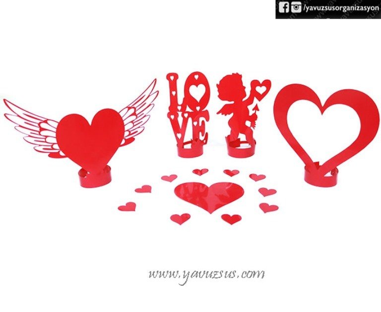 Love Masa Üzeri Ayakta Dekor(10 Parça Pvc)