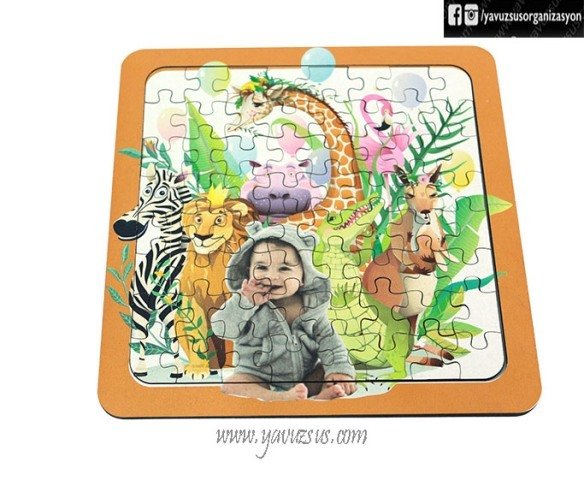 Ahşap Safari Konseptli Yapboz(20cm)