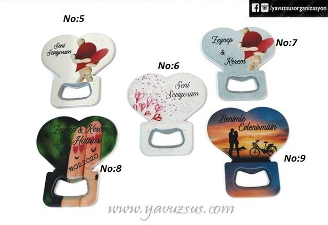 Uv Basklı Kalp Şeklinde Magnet Açacak
