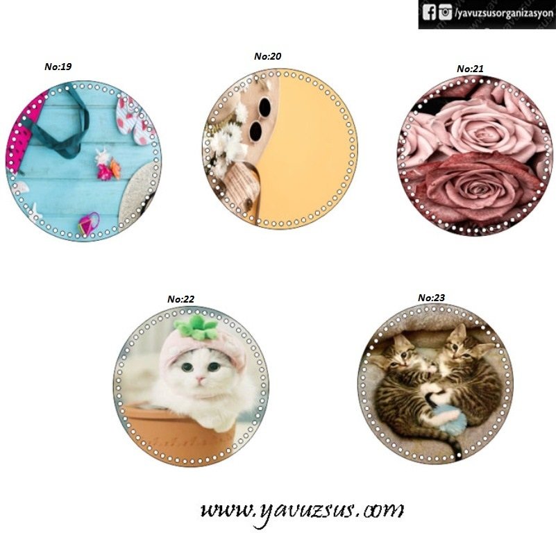 Baskılı Ahşap Çanta Kenarı (Çift)(20cm)