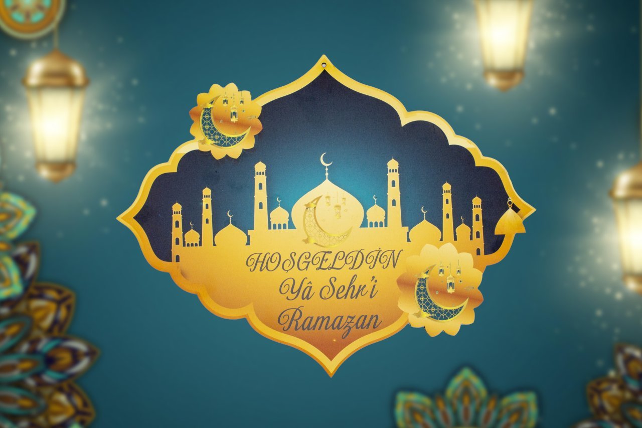 Desenli Hoşgeldin Ya Şehr-i Ramazan Kapı Süsü