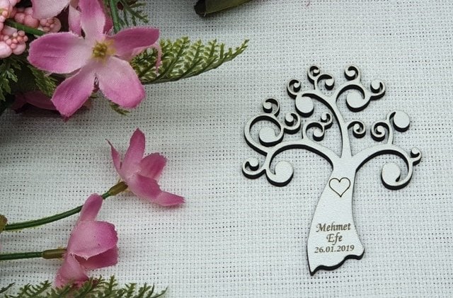 Kıvrımlı ahşap ağaç(8*9cm)