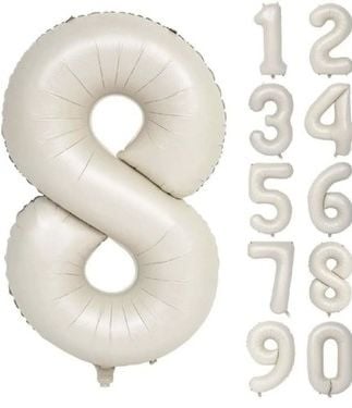 34 inç(85cm) Krem Rengi Folyo balon RAKAM