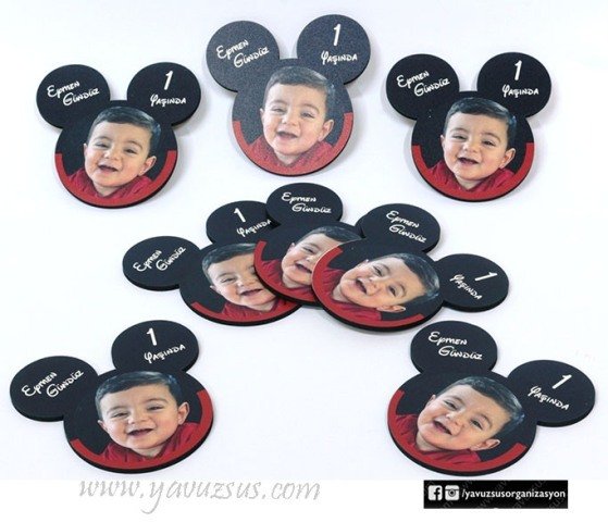 Uv Baskılı Resimli Mickey Ahşap Süs