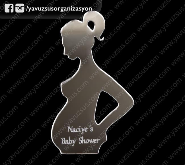 Pleksi baby shower hamile kadın modeli