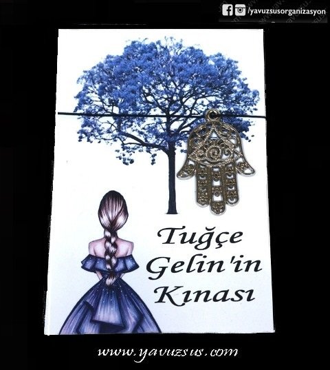 Şans Tılsımı Kolyeli Kına Kızı Hediyelik(20 ad)