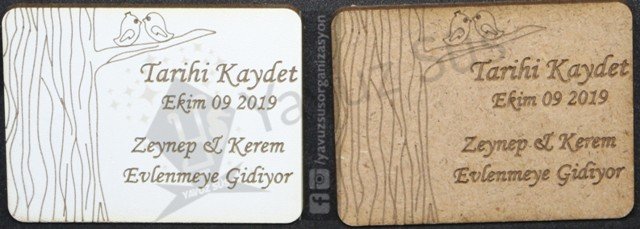 Dikdörtgen kuşlu ahşap süs (8*6cm)