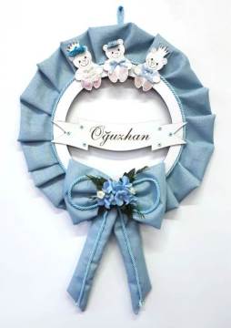 İsme Özel Fırfırlı Ayıcıklı Kapı Süsü