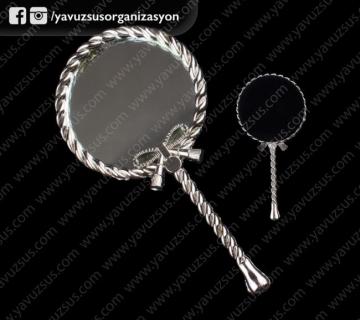 burgulu fiyonklu metal ayna ALTIN