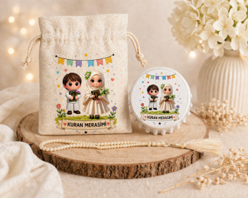 Kur'an Merasimi kese & tesbih & açacak  hediyelik(20 Adet)