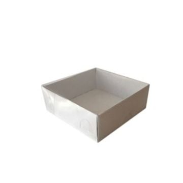 Beyaz Asetat Kapaklı Kare Kutu(25adet)