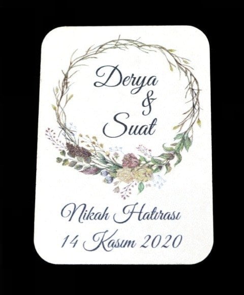 Uv Baskı Çiçekli ahşap model(7,5*5cm)