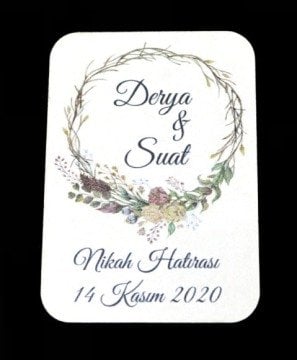 Uv Baskı Çiçekli ahşap model(7,5*5cm)