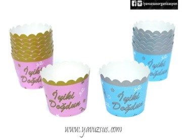 Mat Pembe & Mavi İyi ki Doğdun CupCake(25 adet)