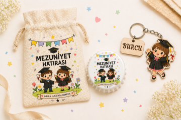 Mezuniyet kese & anahtarlık & açacak  hediyelik(20 Adet)