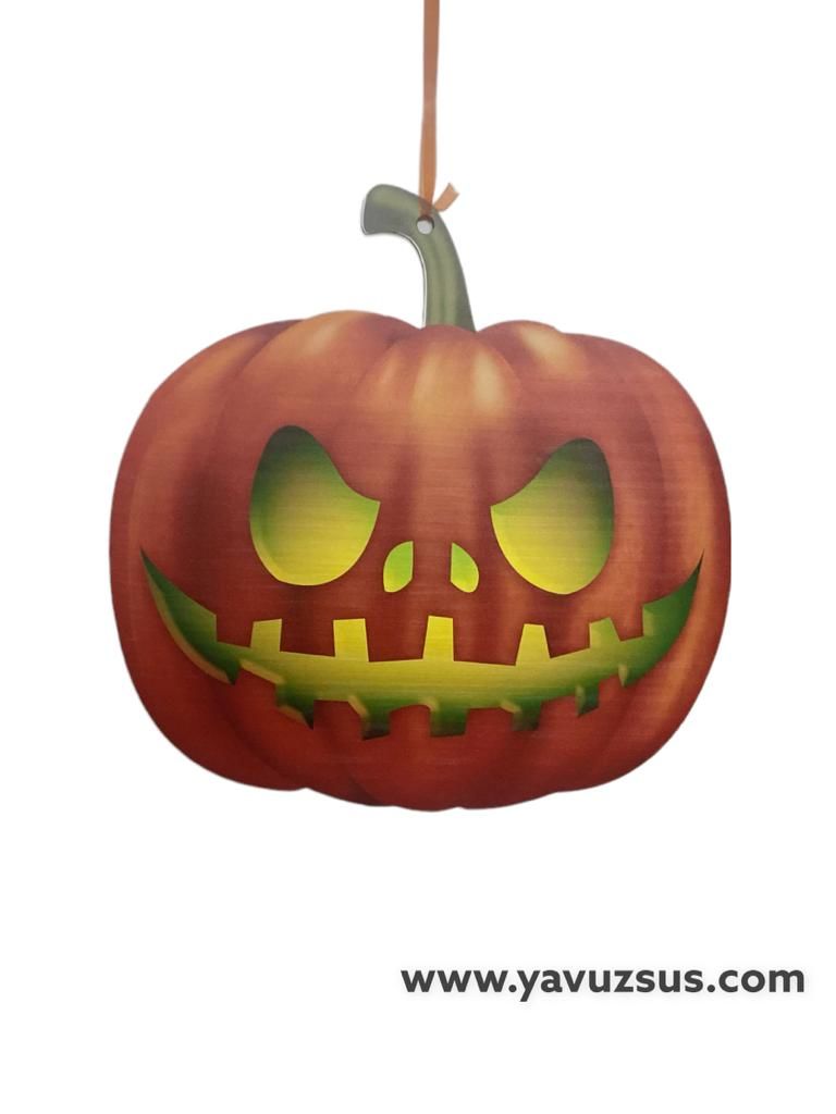 Halloween Fosfor Balkabağı Kapı Süs(Cadılar Bayr)