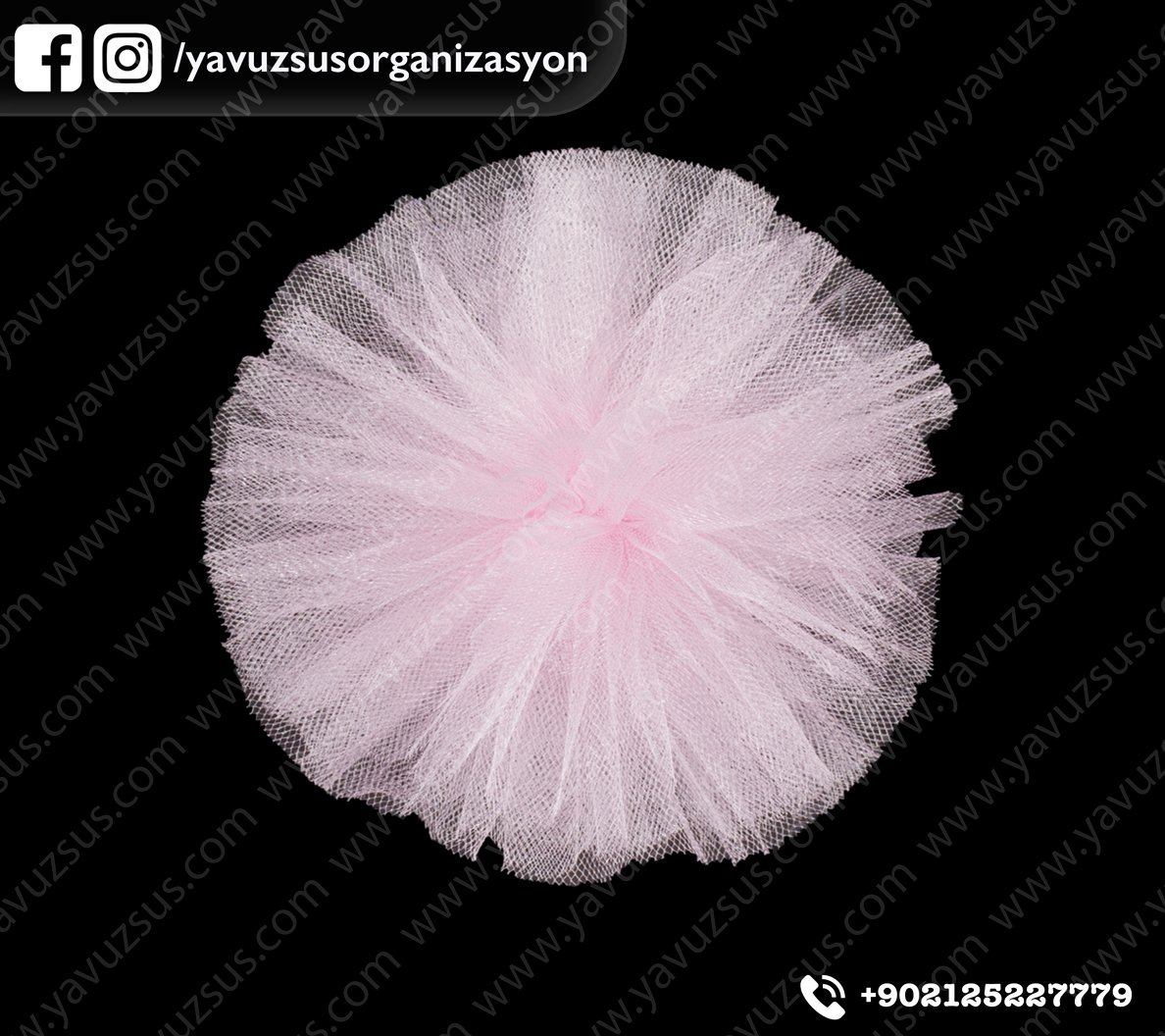 Tül ponpon küçük PEMBE