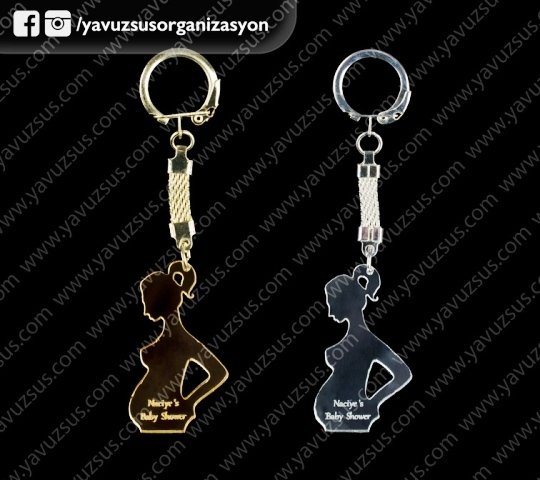 pleksi hamile kadın anahtarlık ALTIN