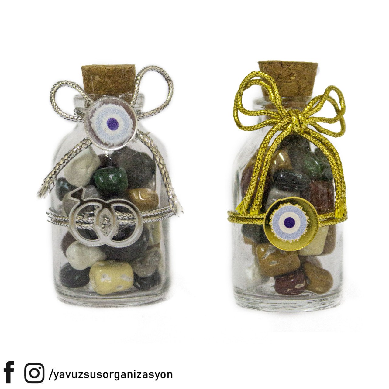 Mantar Şişede Çakıl Taşı Çikolata Nikah Şekeri20ad