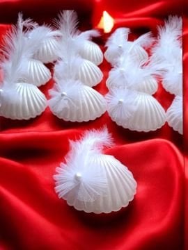 Fiyonk Detaylı Kutulu İstiridye Mum Hed.(20 adet)