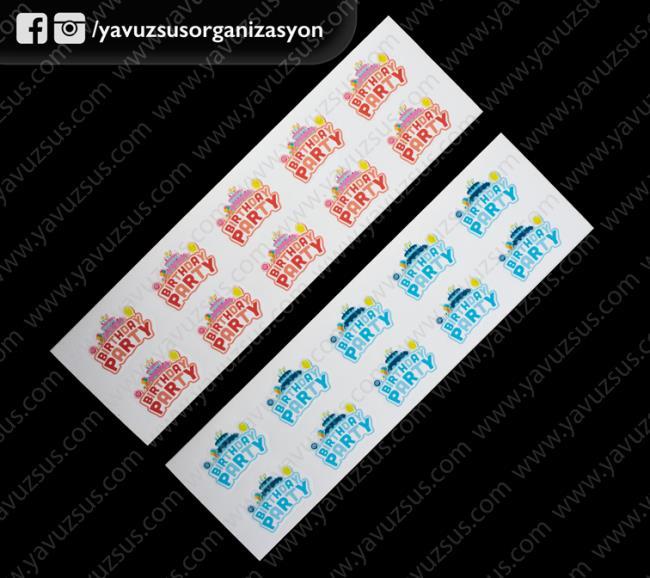 birthday party yapışkanlı sticker(50ad)(KLD)