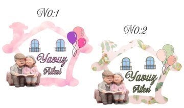 İsme Özel Ev Şeklinde Kapı Süsü(50*40cm)