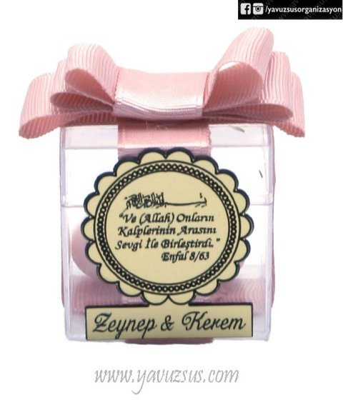 Küp Kutu Üzerine Atlı Pleksili Bebek Şekeri(20 ad) MAVI DUALI