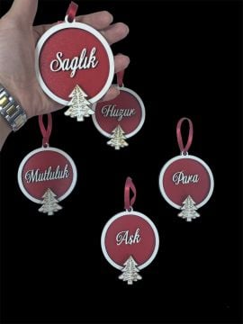 Yeni Yıl Dilekleri Ağaç Süsü(5 Adet)